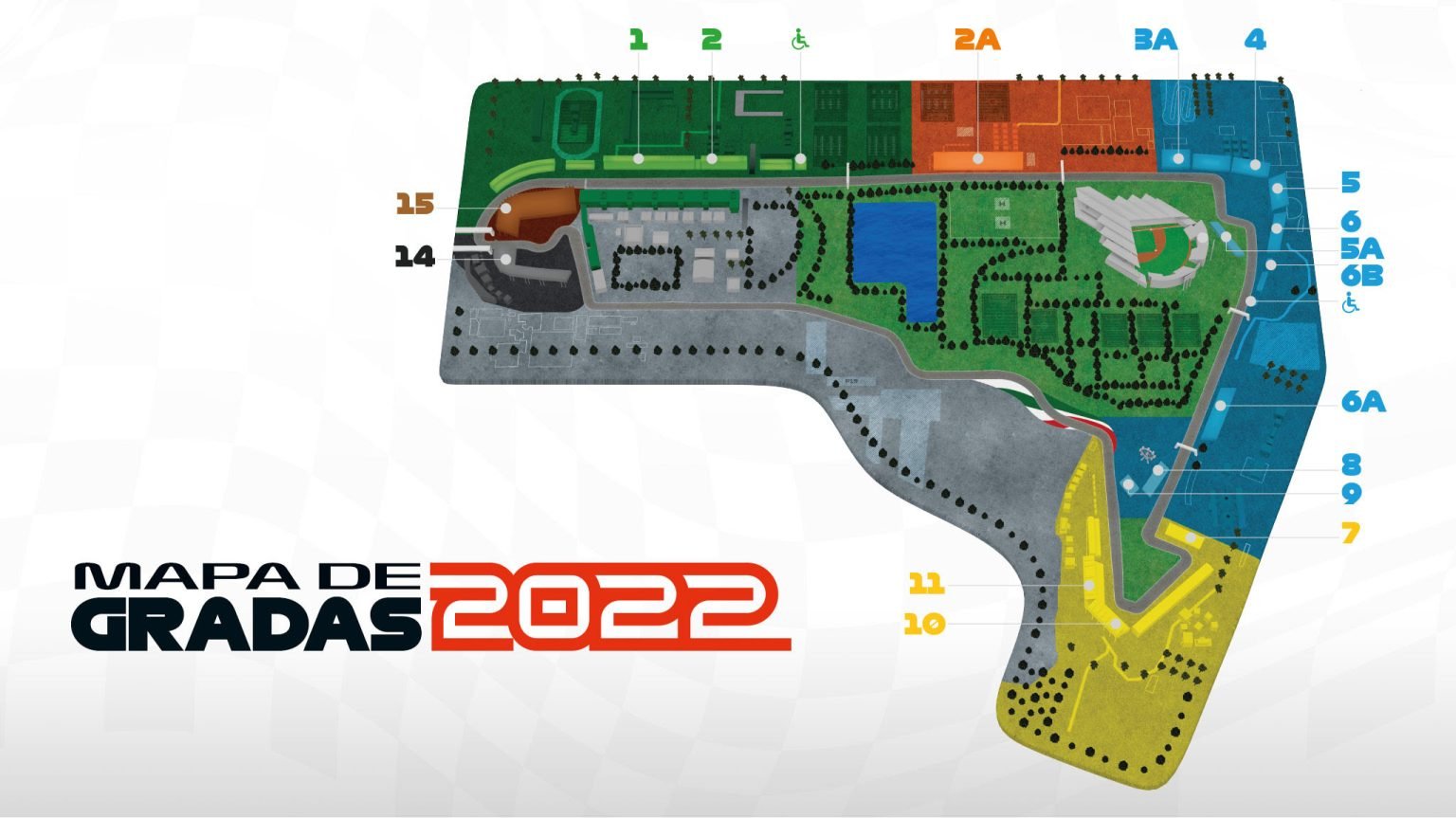 Gran Premio Fórmula 1 2022 en México Mapa de gradas para la compra de