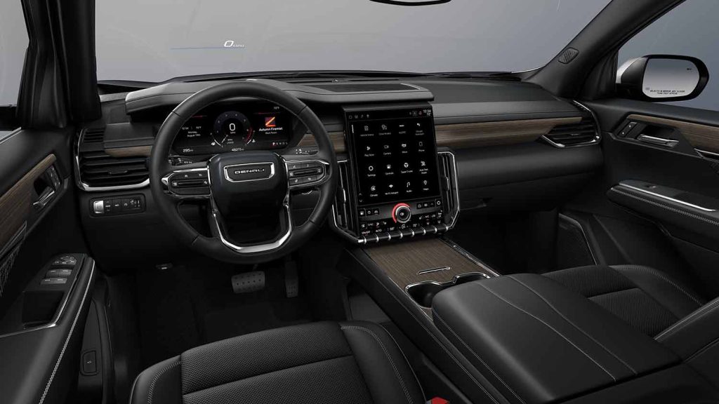 GMC Acadia 2024 parte interior, volante, asiento, pantalla