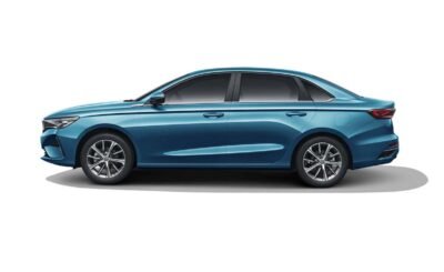 Geely Emgrand 2025 en México: diseño exterior, parte lateral, rines