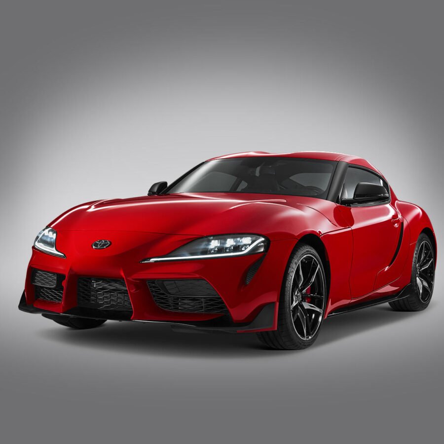 Toyota Supra 2025 en México: exterior, color rojo parte frontal y lateral