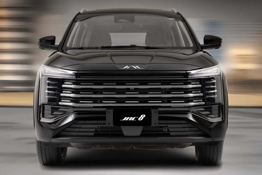 JAC 8 en México, SUV de tres filas, diseño exterior frente